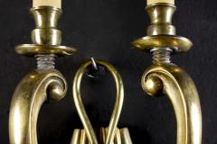 Pair of Midcentury Brass Scones or Wall Lights Italy Guglielmo Ulrich Style 1940 - 1728165