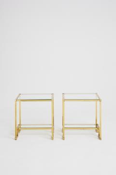 Pair of Midcentury Brass Two Tiered Side Tables - 1706881