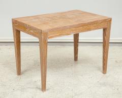 Pair of Midcentury Cerused Oak Parquetry Tables on Tapered Legs - 1209314