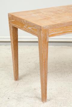 Pair of Midcentury Cerused Oak Parquetry Tables on Tapered Legs - 1209316