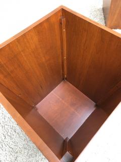 Pair of Midcentury End Table Cube Boxes with Storage Interiors - 1342180