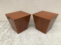 Pair of Midcentury End Table Cube Boxes with Storage Interiors - 1342183