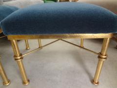 Pair of Midcentury Gilt Iron Ottomans - 4265481