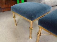 Pair of Midcentury Gilt Iron Ottomans - 4265482