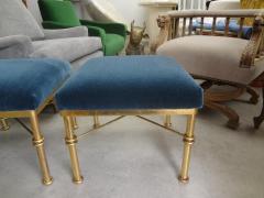 Pair of Midcentury Gilt Iron Ottomans - 4265485