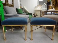 Pair of Midcentury Gilt Iron Ottomans - 4265486