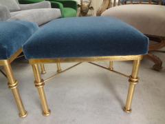 Pair of Midcentury Gilt Iron Ottomans - 4265488