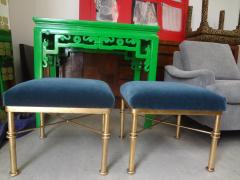 Pair of Midcentury Gilt Iron Ottomans - 4265489