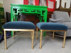 Pair of Midcentury Gilt Iron Ottomans - 4265490