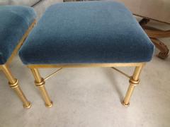 Pair of Midcentury Gilt Iron Ottomans - 4265491