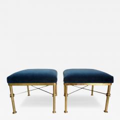 Pair of Midcentury Gilt Iron Ottomans - 4267235