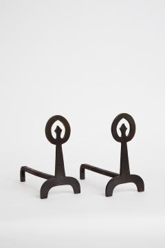 Pair of Midcentury Iron Fire Dogs - 1738079