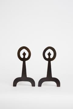 Pair of Midcentury Iron Fire Dogs - 1738082
