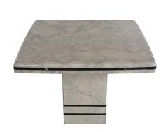 Pair of Midcentury Post Modern Italian Black and White Marble End Tables - 1761672