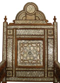 Pair of Middle Eastern Syrian Walnut Arm Chairs - 1401718