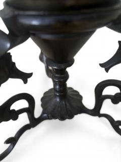 Pair of Middle Eastern candlesticks with brass inlay and 3 horse base - 4652400