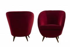 Pair of Milanese Armchairs with foot stools - 3257386