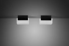 Pair of Milk Glass and Metal Ceiling Lights Europe 1970s - 4146833