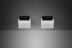Pair of Milk Glass and Metal Ceiling Lights Europe 1970s - 4146836