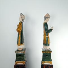 Pair of Ming Dynasty Court Figures on Lacquer Stands - 2562118