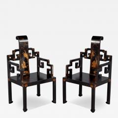 Pair of Ming Dynasty Hand Decorated Arm Chairs - 3272151