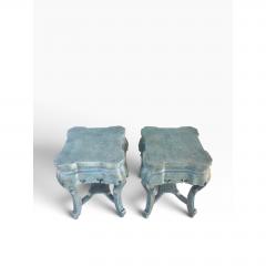 Pair of Ming Style Faux Jade Chinese Side Tables - 4815485