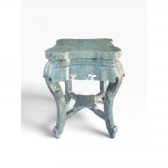 Pair of Ming Style Faux Jade Chinese Side Tables - 4815487