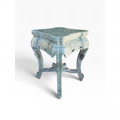 Pair of Ming Style Faux Jade Chinese Side Tables - 4815488