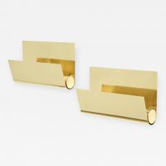 Pair of Minimalist Italian Brass Sconces  - 958952