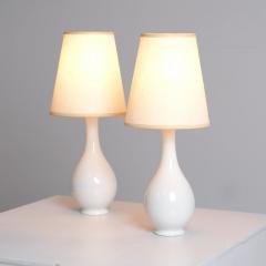 Pair of Minimalist Modernist Finnish Ceramic Table Lamps Arabia 1950s - 4502038