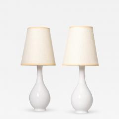 Pair of Minimalist Modernist Finnish Ceramic Table Lamps Arabia 1950s - 4504097