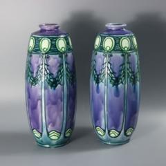 Pair of Minton Secessionist Purple No 1 Vases - 4548069