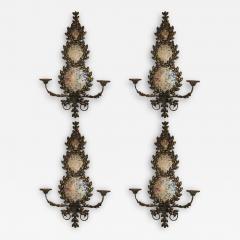 Pair of Mirrored and Metal Candle Sconces - 2974502