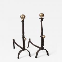 Pair of Mixed Metal Andirons - 1322561