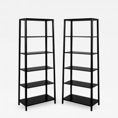 Pair of Modern Black Bookcases in Solid Wood - 1839399