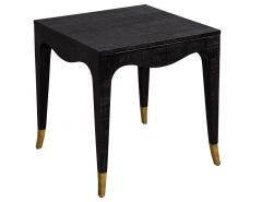 Pair of Modern Black Linen Clad Side Tables - 1998148