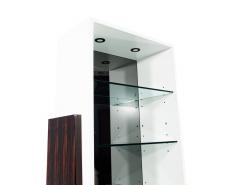 Pair of Modern Bookcase Display Cabinets in Ziricote Wood - 3323850