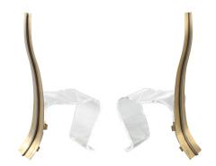Pair of Modern Brass and Acrylic Accent Chairs - 4425862