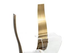 Pair of Modern Brass and Acrylic Accent Chairs - 4425872