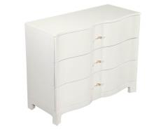 Pair of Modern Cream Chests with Curved Fronts - 1992758