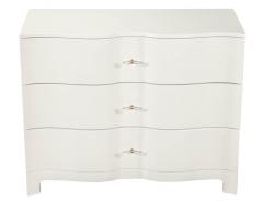 Pair of Modern Cream Chests with Curved Fronts - 1992759