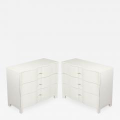 Pair of Modern Cream Chests with Curved Fronts - 1997414