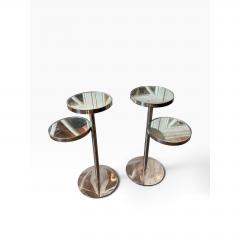 Pair of Modern Designer Mirrored Cocktail End Tables - 4815416