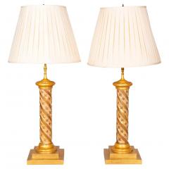 Pair of Modern Giltwood Table Lamps - 3740862