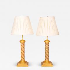 Pair of Modern Giltwood Table Lamps - 3759021