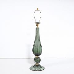 Pair of Modern Hand Blown Murano Green Glass Table Lamps with 24 Karat Gold - 2704746