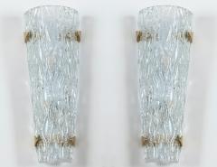 Pair of Modern Icy Shield Shaped Wall Lights Contemporary UL Certified - 2756969