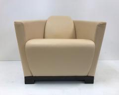 Pair of Modern Italian Leather Club Chairs - 434247