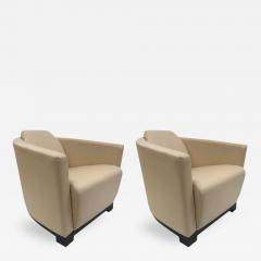 Pair of Modern Italian Leather Club Chairs - 434402