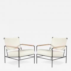 Pair of Modern Leather Accent Chairs - 3324756